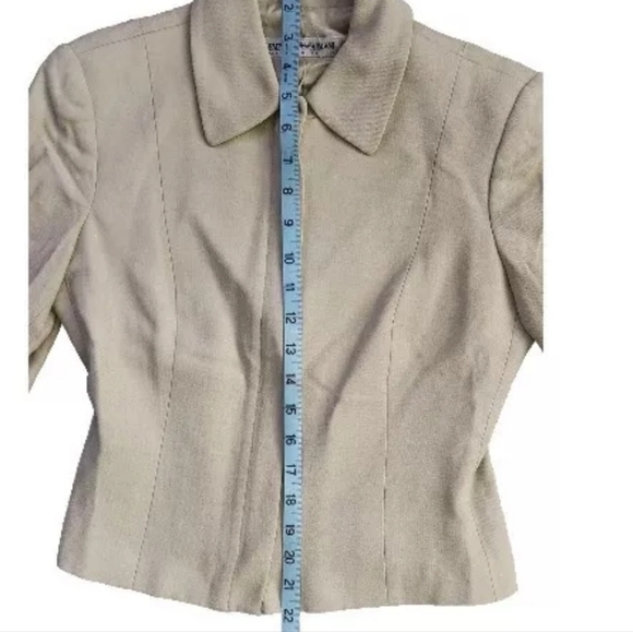 Emporio Armani Women's Size Small Beige Tan Cream Designer Jacket B29#8 - Picture 6 of 8